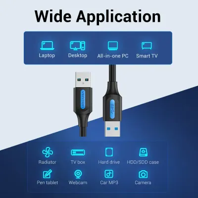 VENTION USB 3.0 A Male to A Male  Cable 1M Black PVC TypeModel # CONBF