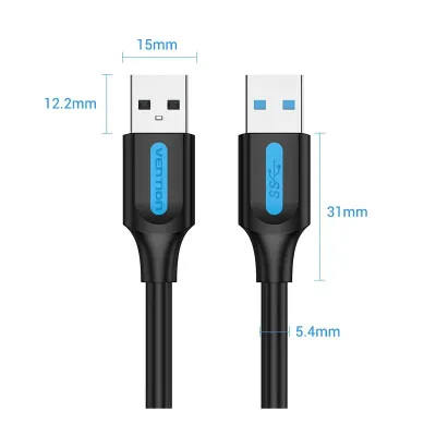 VENTION USB 3.0 A Male to A Male  Cable 1M Black PVC TypeModel # CONBF