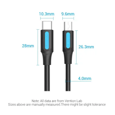 VENTION USB 2.0 C Male to Mini-B Male 2A Cable 0.5M BlackModel # COWBD