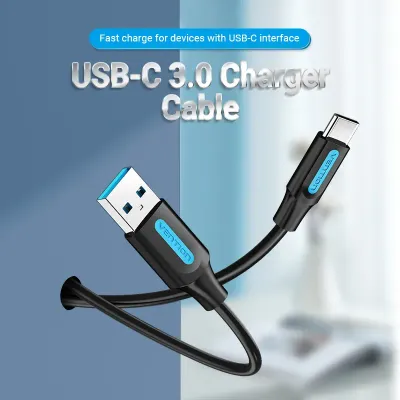 VENTION USB 3.0 A Male to C Male Cable 0.25M Black PVC TypeModel # COZBC