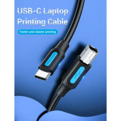 VENTION USB 2.0 C Male to B Male 2A Cable 0.5M BlackModel # CQUBD