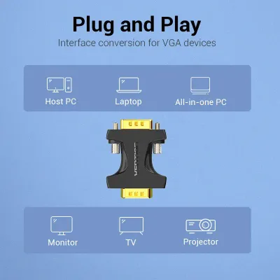 VENTION VGA Male to Male Adapter BlackModel # DDEB0