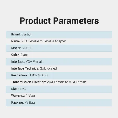 VENTION VGA Female to Female Adapter BlackModel # DDGB0