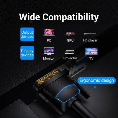 VENTION DVI(24+1) Male to Male Cable 1M BlackModel # EAABF