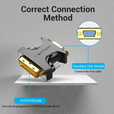 VENTION DVI Male to VGA Female Adapter BlackModel # ECFB0