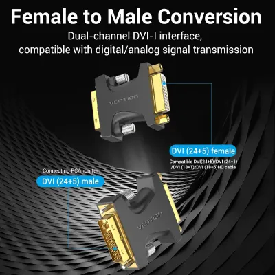 VENTION DVI Male to Female Adapter BlackModel # ECGB0