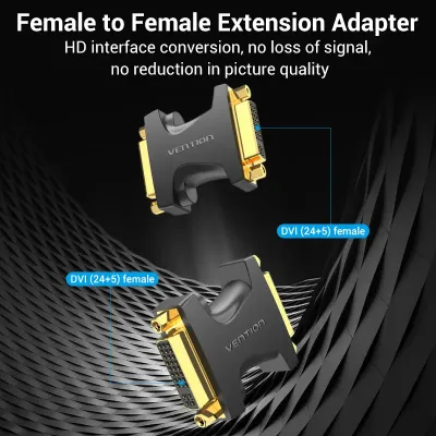 VENTION DVI (24+5) Female to Female Adapter BlackModel # ECHB0