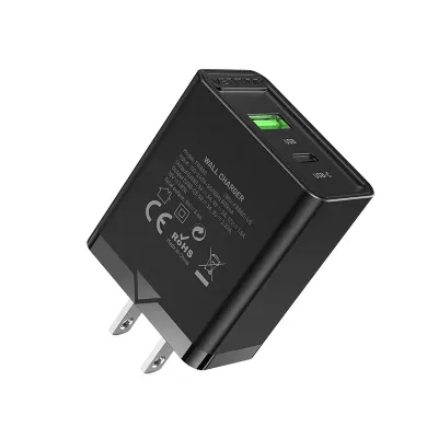 VENTION Two-Port  USB(A+C) Wall Charger (18W/20W) US-Plug BlackModel # FBBB0-US