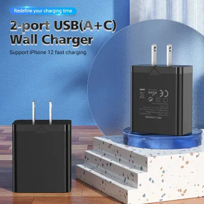 VENTION Two-Port  USB(A+C) Wall Charger (18W/20W) US-Plug BlackModel # FBBB0-US