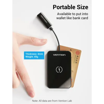 VENTION Wireless Charger 15W Ultra-thin Mirrored Surface Type 0.05M BlackModel # FGBBAG