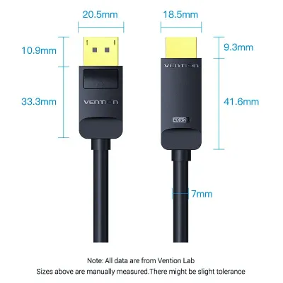 VENTION 4K DisplayPort to HDMI Cable 1M BlackModel # HAGBF