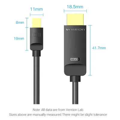 VENTION 4K Mini DisplayPort to HDMI Cable 1.5M BlackModel # HAHBG