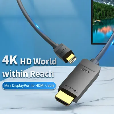 VENTION 4K Mini DisplayPort to HDMI Cable 1.5M BlackModel # HAHBG