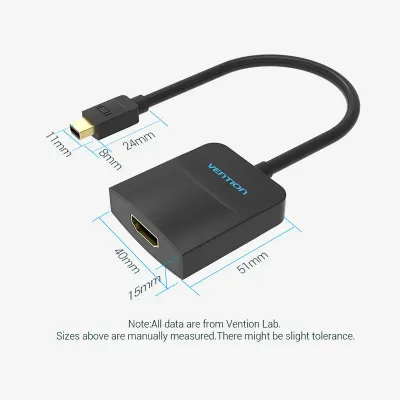 VENTION Mini DP to HDMI Converter 0.15M BlackModel # HBCBB