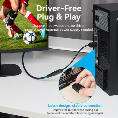 VENTION DP to HDMI 4K@60Hz Converter 0.15M BlackModel # HBZBB