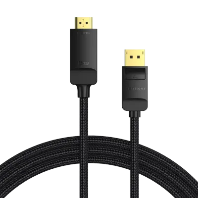 VENTION Cotton Braided 4K DP Male to HDMI-A Male HD Cable 5M BlackModel # HFKBJ