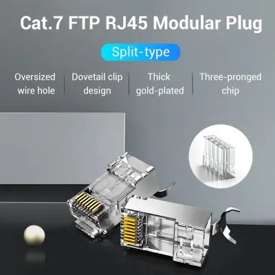 VENTION Cat.7 FTP RJ45 Modular Plug Transparent 50 PackModel # IDER0-50