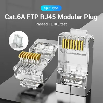 VENTION Cat.6A FTP RJ45 Modular Plug Transparent 10 PackModel # IDFR0-10