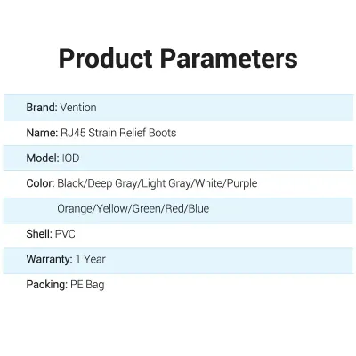 VENTION RJ45 Strain Relief Boots Black PVC Type 100 PackModel # IODB0-100