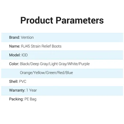 VENTION RJ45 Strain Relief Boots Black PVC Type 50 PackModel # IODB0-50