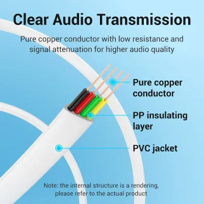 VENTION Flat 6P4C Telephone Patch Cable 2M WhiteModel # IQBWH