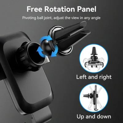 VENTION Auto-Clamping Car Phone Mount With Duckbill Clip Black Square Fashion TypeModel # KCTB0