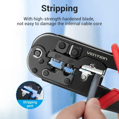 VENTION Multi-Fuction LAN Cable Crimping Tool Ratchetless Type BlackModel # KEDB0