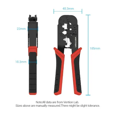 VENTION Multi-Fuction LAN Cable Crimping Tool Ratchetless Type BlackModel # KEDB0