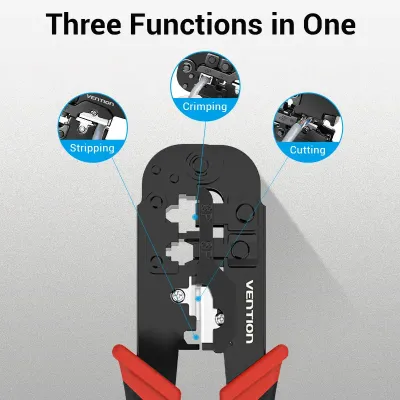 VENTION Multi-Fuction LAN Cable Crimping Tool Ratchetless Type BlackModel # KEDB0