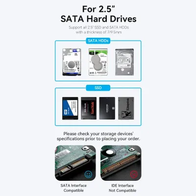 VENTION 2.5 INCH SATA HARD DRIVE ENCLOSURE (USB 3.1 GEN 2-C)Model # KPBB0