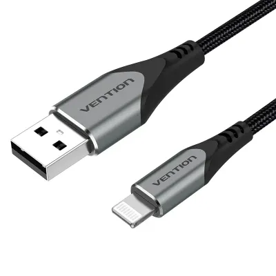 VENTION USB 2.0 A to Lightning Cable 1M Gray Aluminum Alloy TypeModel # LABHF