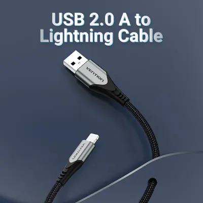 VENTION USB 2.0 A to Lightning Cable 1M Gray Aluminum Alloy TypeModel # LABHF