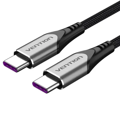 VENTION USB 2.0 C Male to C Male  5A Cable 1M Gray Aluminum Alloy TypeModel # TAEHF