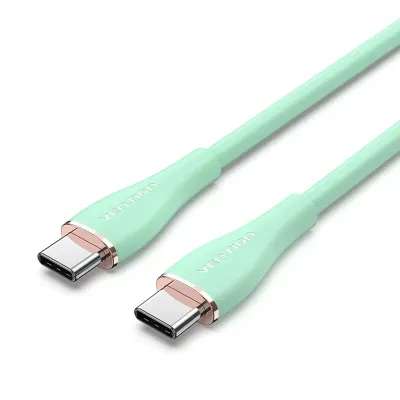 VENTION USB 2.0 C Male to C Male  5A Cable 1M Light Green Silicone TypeModel # TAWGF