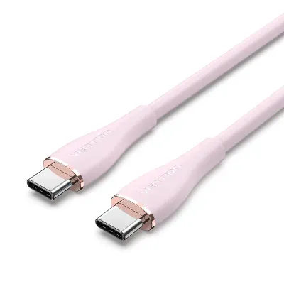 VENTION USB 2.0 C Male to C Male  5A Cable 1M Pink Silicone TypeModel # TAWPF