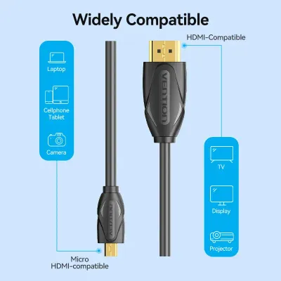 VENTION Micro HDMI Cable 1.5M BlackModel # VAA-D03-B150