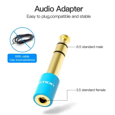 VENTION 6.5mm Male to 3.5mm Female Audio Adapter BlueModel # VAB-S01-L