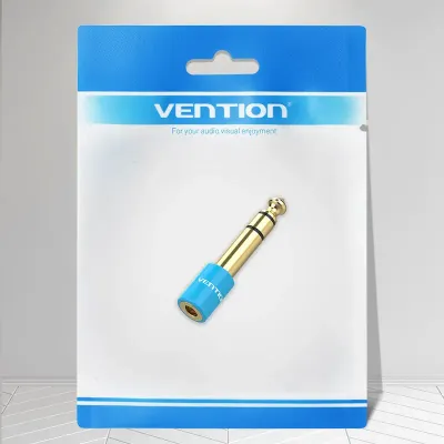 VENTION 6.5mm Male to 3.5mm Female Audio Adapter BlueModel # VAB-S01-L