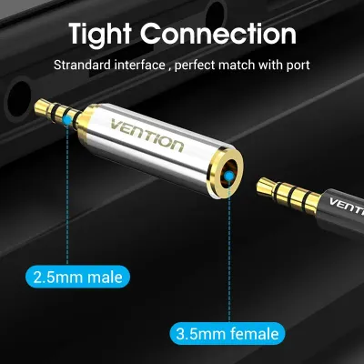 VENTION 3.5mm Female to 2.5mm Male Adapter GoldModel # VAB-S02