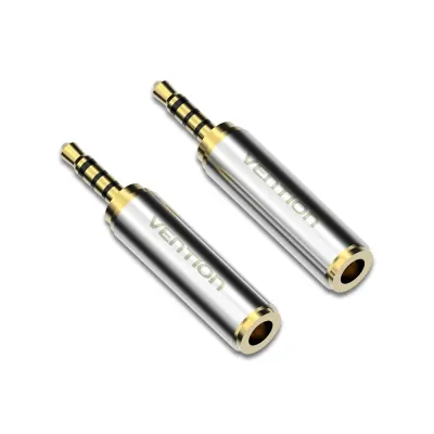 3.5mm Female to 2.5mm Male Adapter Gold Pack of 2