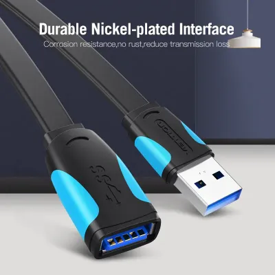 VENTION Flat USB3.0 Extension Cable 0.5M BlackModel # VAS-A13-B050