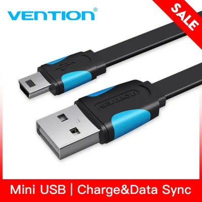 VENTION Flat USB2.0 A Male to Mini 5 Pin Male Cable 0.25M BlackModel # VAS-A14-B025