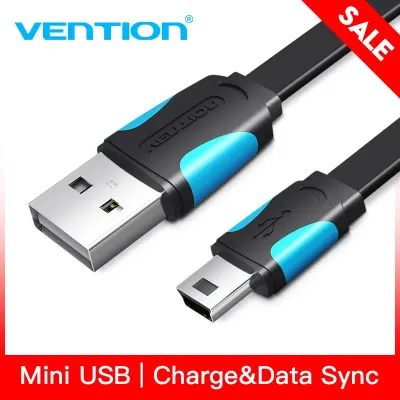 VENTION Flat USB2.0 A Male to Mini 5 Pin Male Cable 0.25M BlackModel # VAS-A14-B025