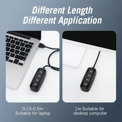 VENTION 4 Ports USB2.0 HUB 0.15M BlackModel # VAS-J43-B015