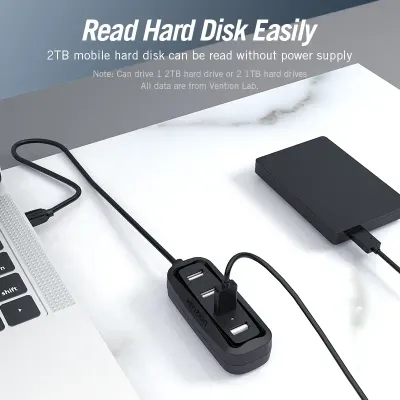 VENTION 4 Ports USB2.0 HUB 0.15M BlackModel # VAS-J43-B015