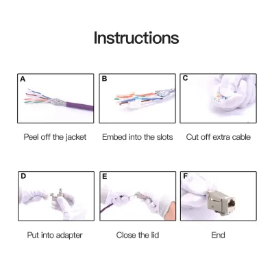 VENTION CAT7 Modular Jack Gray pack of 2Model # VDD-B04-H-2