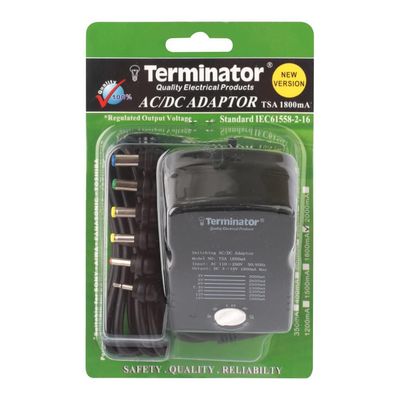 Terminator AC/DC Power Adaptor Regulated Switching 7 Way 1800mA Input 110/240V 50/60Hz With Output DC 3-15V