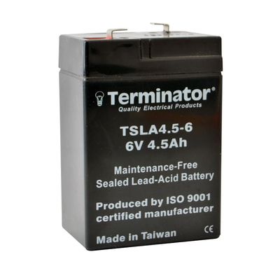 Terminator Sealed Lead Acid Battery 6V-4.5Ah TSLA4.5-6 Terminator