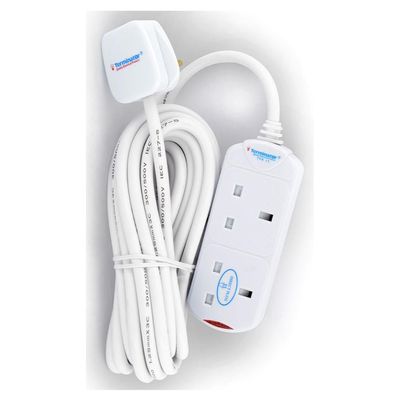 Terminator 2 Way UK Power Extension Socket 5M 1.25mm2 Cable 13A Plug