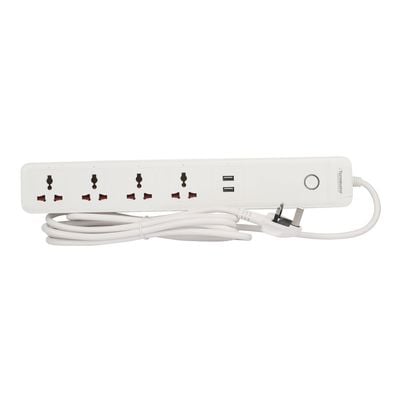 Terminator 4 Way Smart Wifi Universal Power Extension Socket With 2USB 3A, Master Switch, Single Indicator and 3M Cable